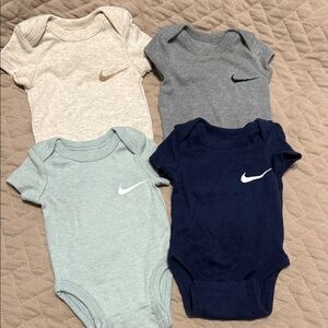 Nike Infant Bodysuit Set - Navy, Light Blue, Gray, Cream